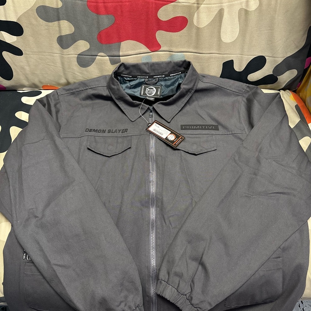 Primitive Demon Slayer Charcoal Military Jacket